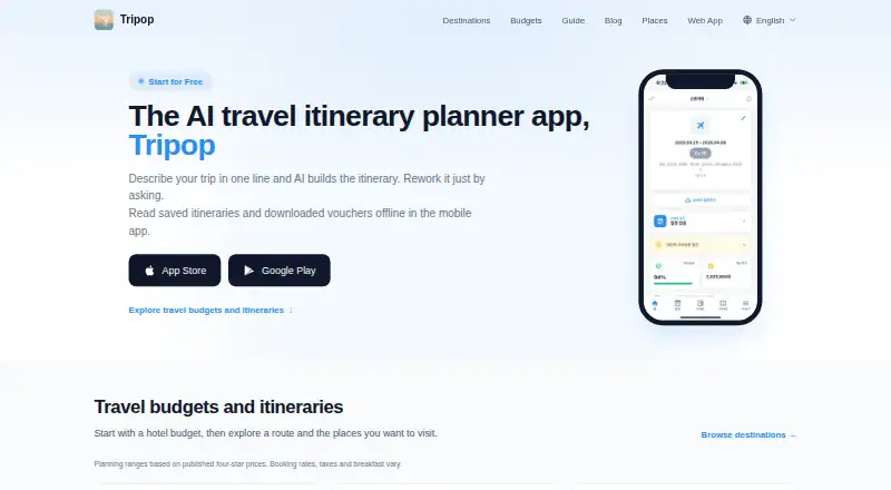 Tripop's website