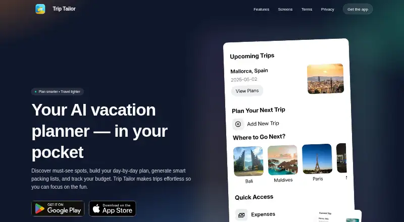 Trip Tailor's website