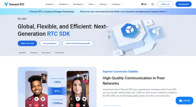 Tencent RTC's website