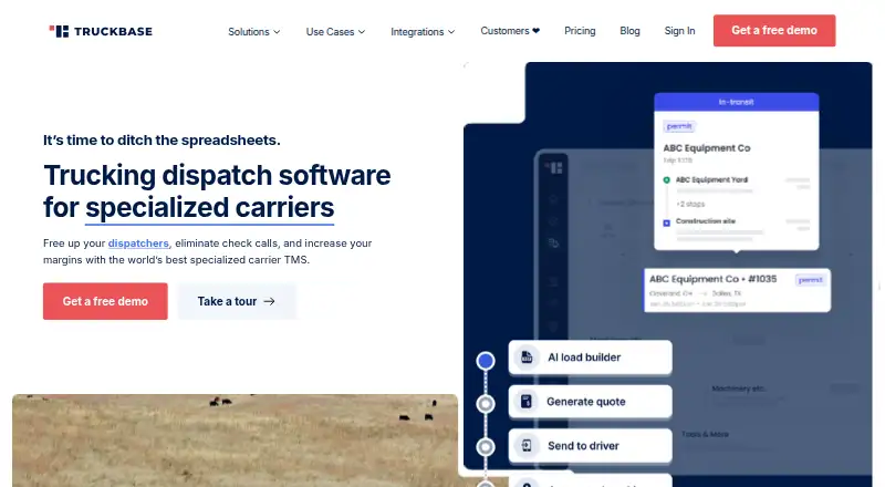 The Truckbase homepage