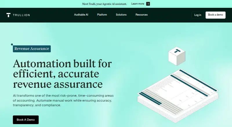 Trullion Revenue Assurance's website