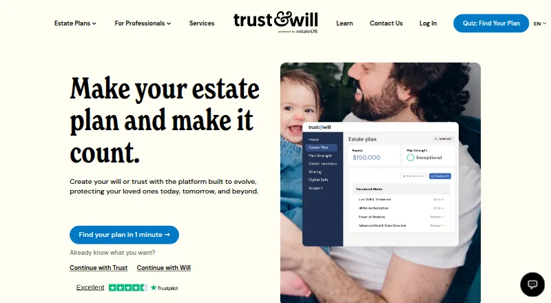 Trust & Will's website