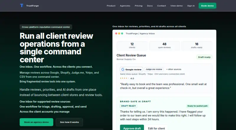 The TrustForge homepage