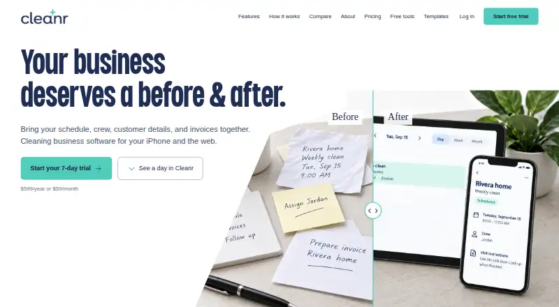 Cleanr's website