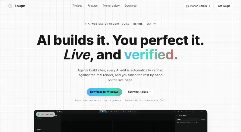Loupe's website