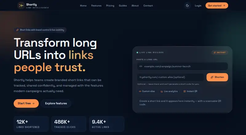 Shortly's website