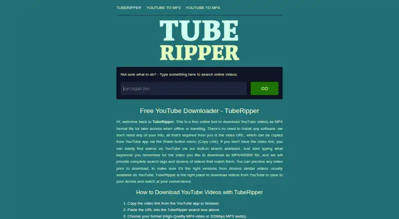 TubeRipper's website