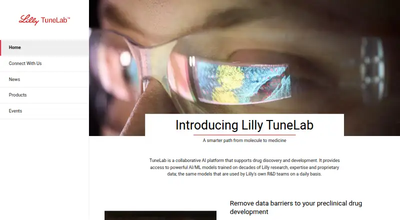 Lilly TuneLab's website