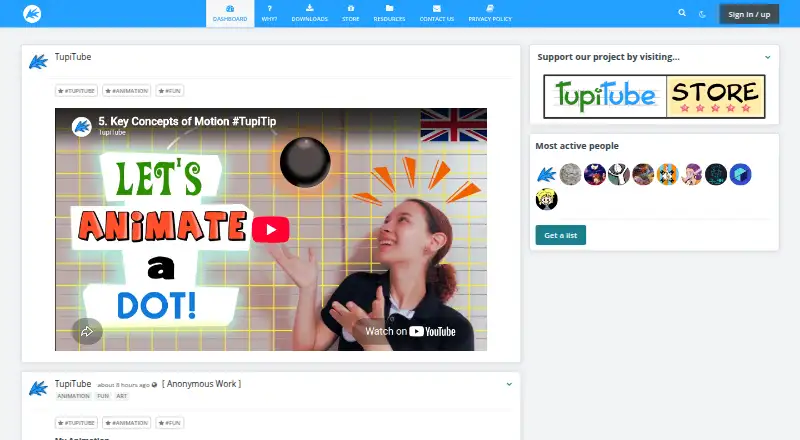 The TupiTube homepage