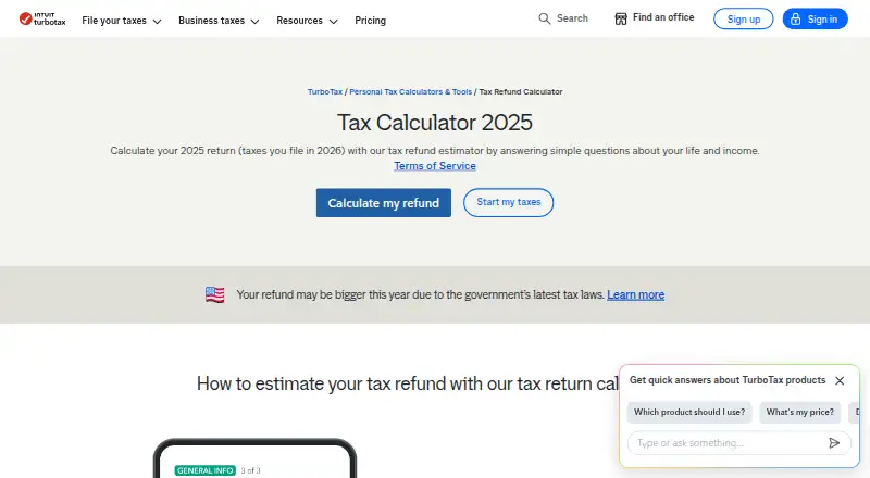 TaxCaster's website