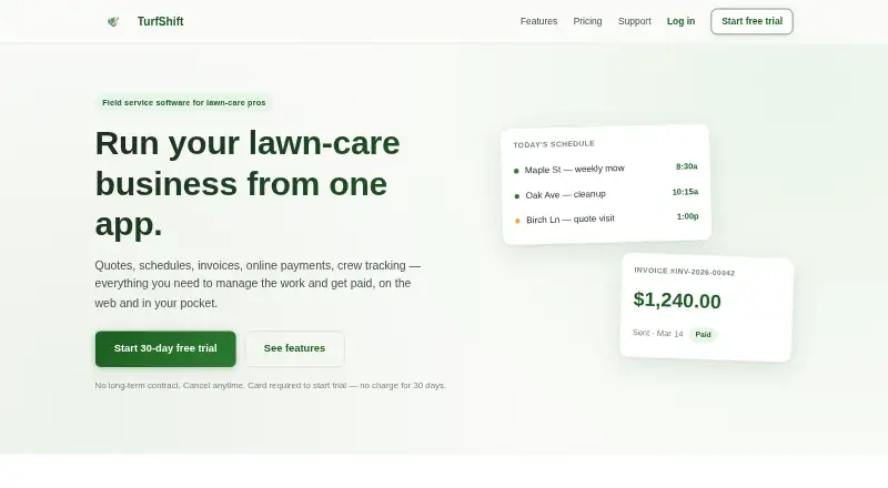 TurfShift's website