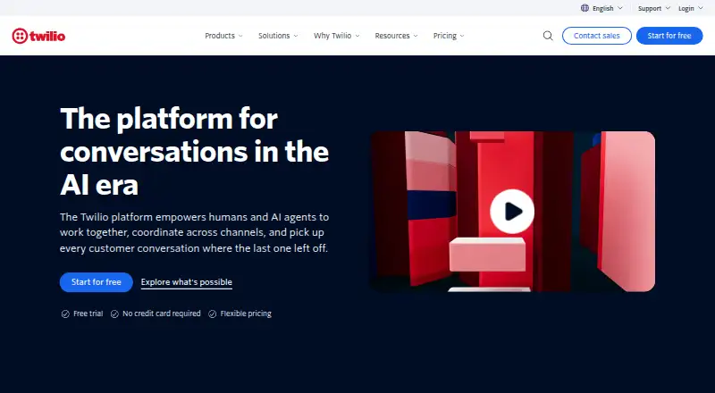 Twilio Email API's website