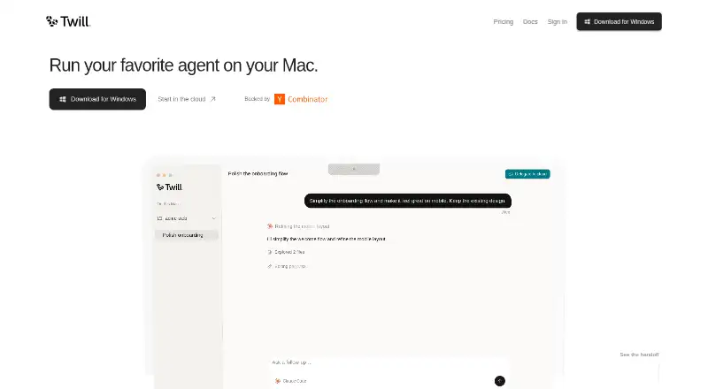 Twill's website