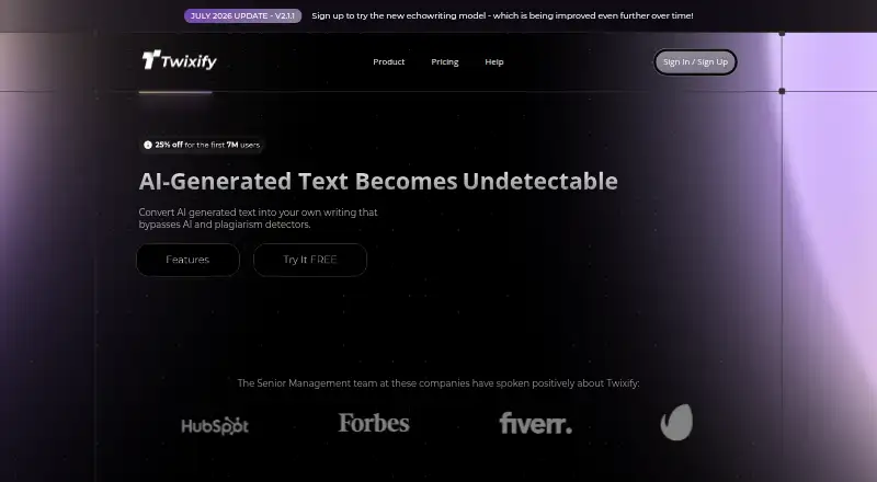 Twixify's website