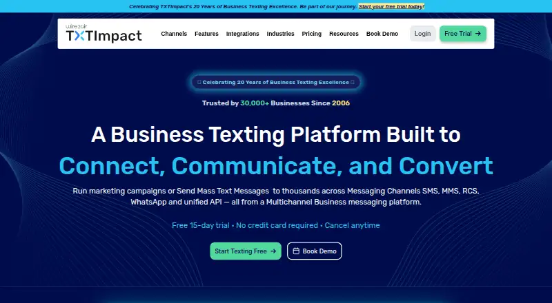 The TXTImpact homepage