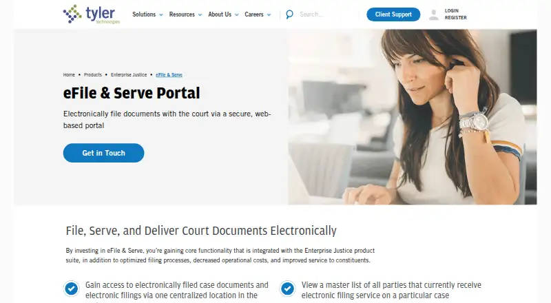 Tyler eFile & Serve's website