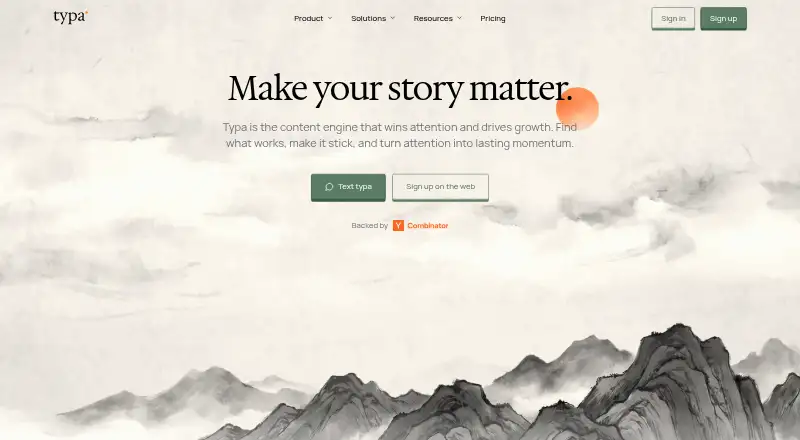 The Typa homepage