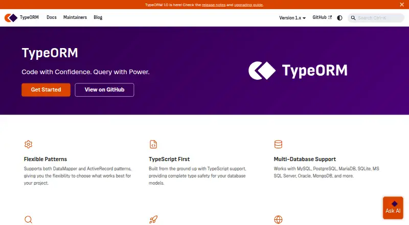 TypeORM's website