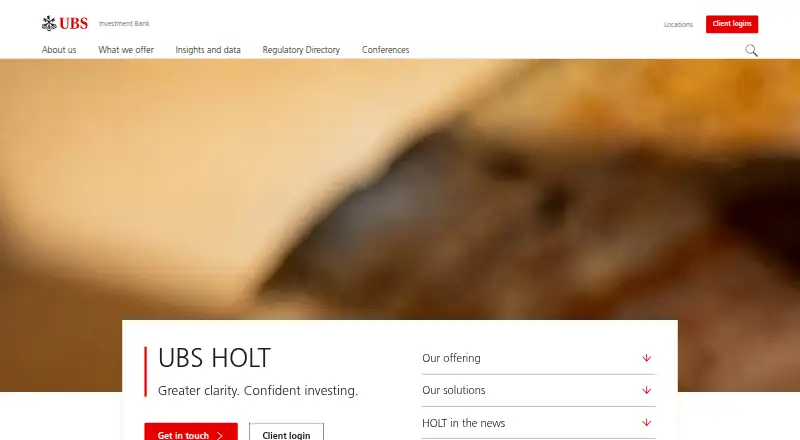 UBS HOLT's website