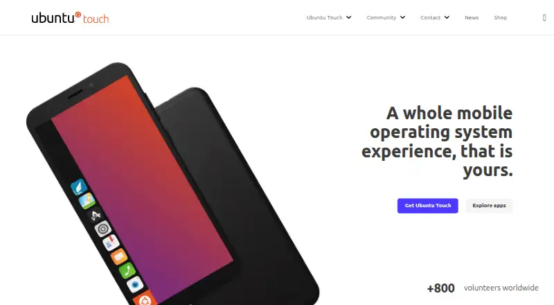 Ubuntu Touch's website