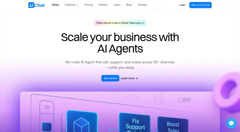 The UChat homepage