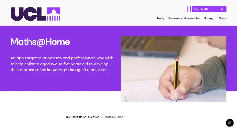Maths@Home's website