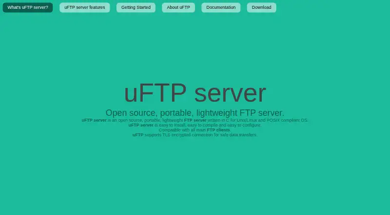 uFTP server's website