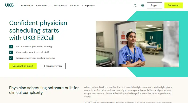UKG EZCall's website