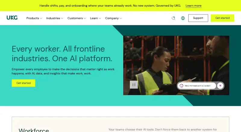 UKG Workforce Scheduler's website