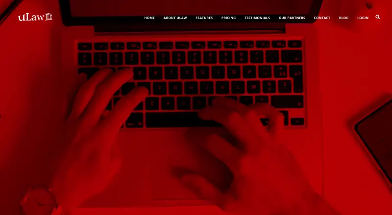 The uLawPractice homepage