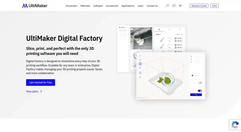 UltiMaker Digital Factory's website