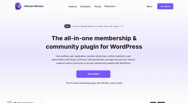 Ultimate Member's website