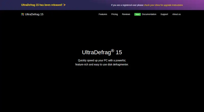UltraDefrag's website