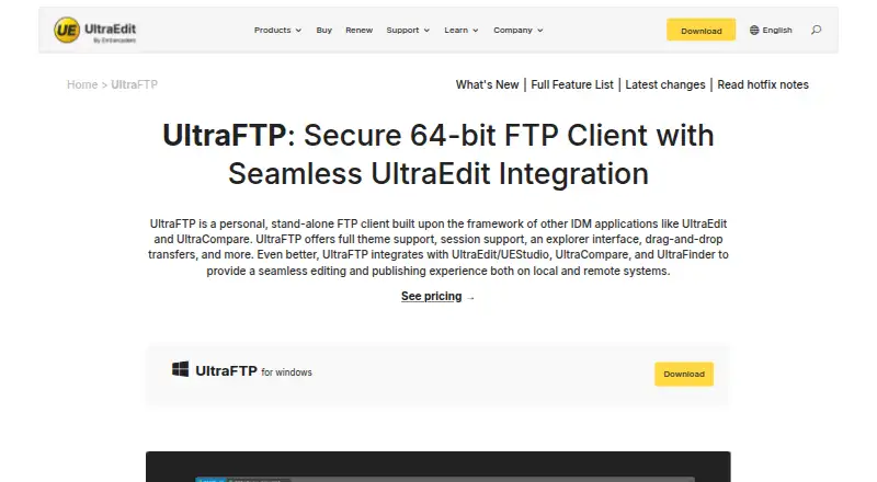 UltraFTP's website