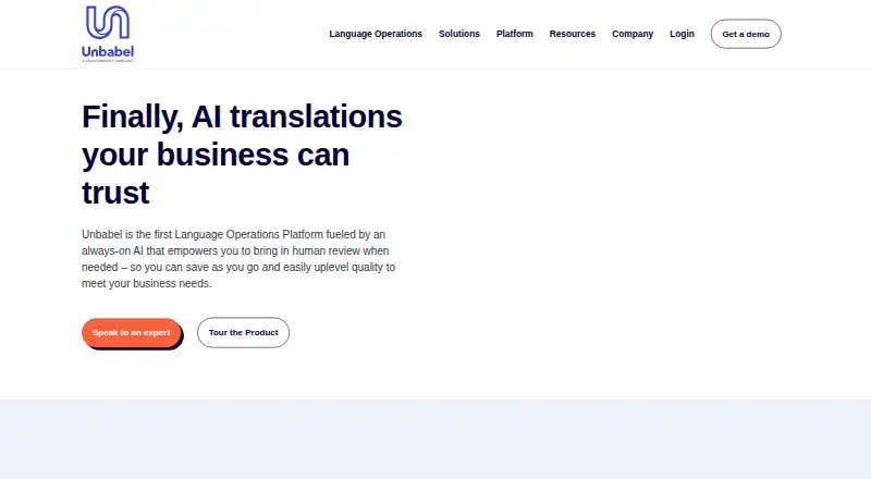 Unbabel's website