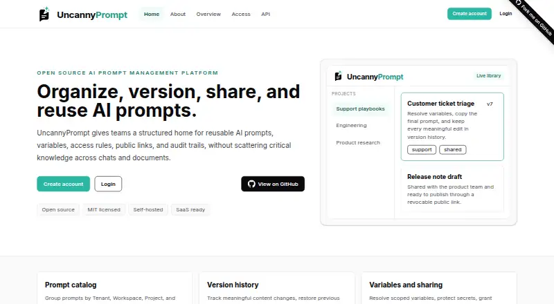 UncannyPrompt's website