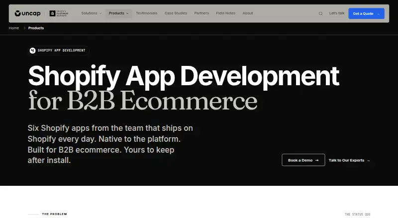 The Uncap Builder homepage