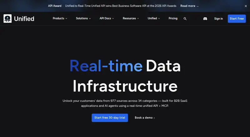 Unified Social Media API's website