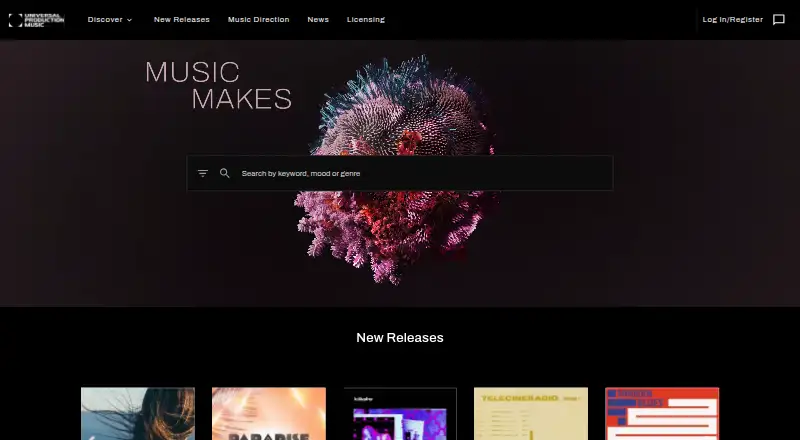 Universal Production Music's website