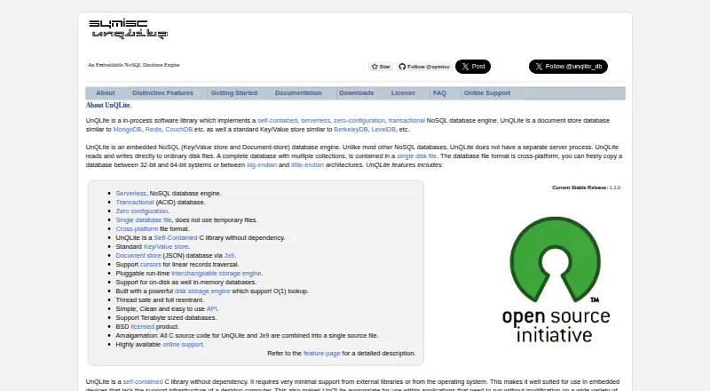 The UnQLite homepage