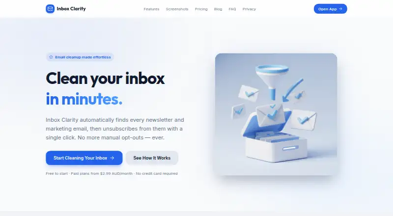 Inbox Clarity's website