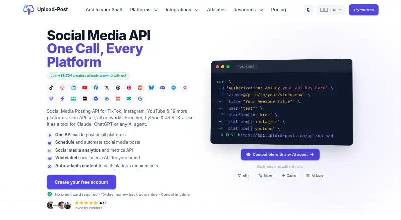 Upload-Post's website