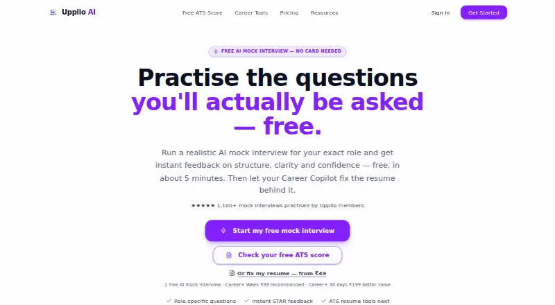 Upplio AI's website