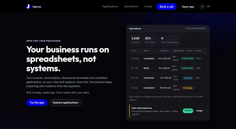 Uproc's website
