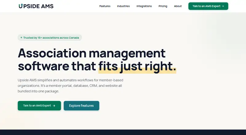 Upside AMS's website