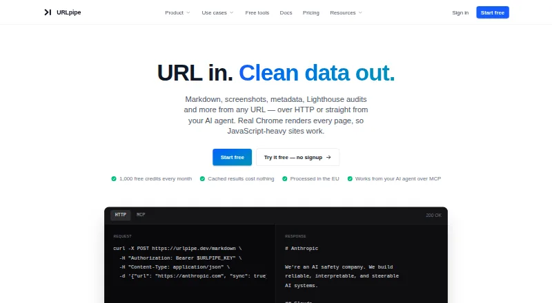 URLpipe's website