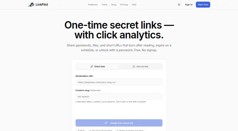 LinkPilot's website