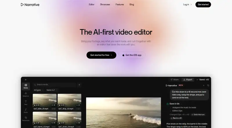 Narrative's website