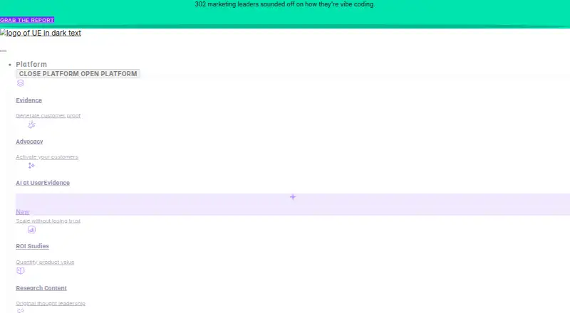 UserEvidence's website