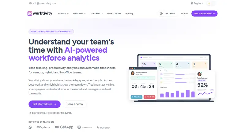 The Worktivity homepage